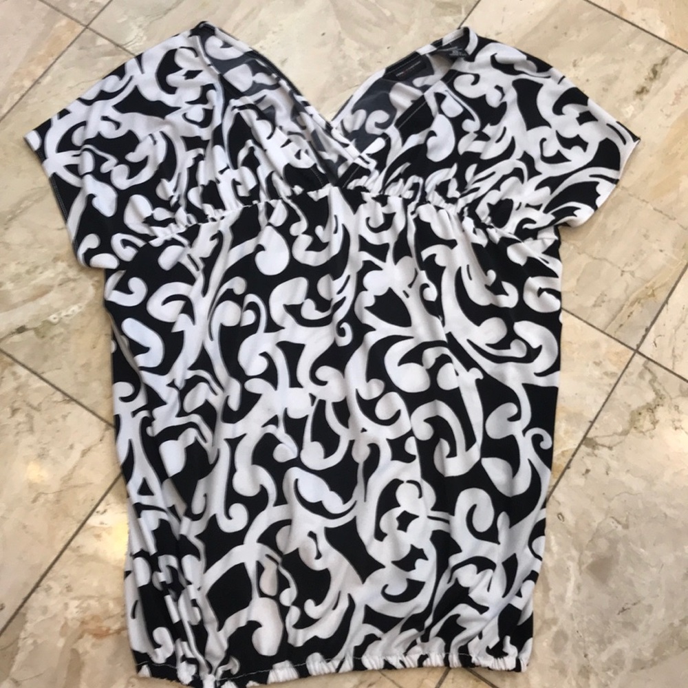 New York and Company white print vintage blouse, XS.